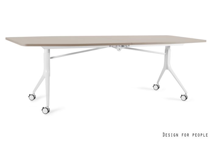 CARL TABLE - BIAŁY - STELAŻ I BLAT - 240X100 CM - YZ-14 BEŻOWY