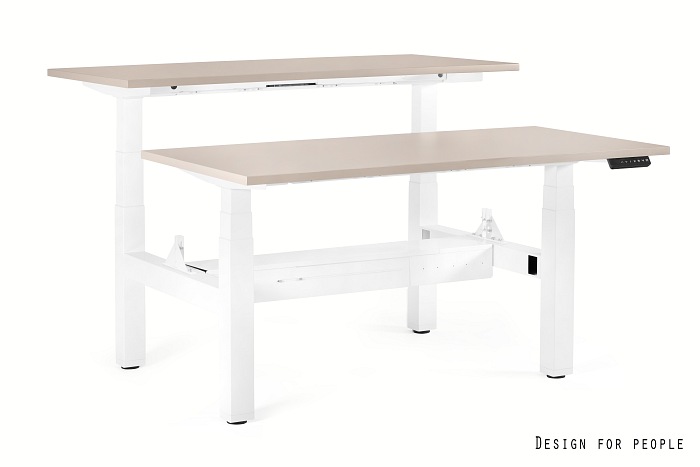 FIGHTER DOUBLE DESK - BLANCO - MARCO Y TABLERO - 2X(160X70 CM) - YZ-14 BEIGE