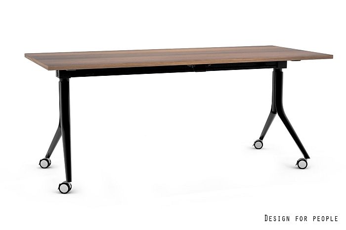 CARL - SCHWARZ - GESTELL UND TISCHPLATTE - 180X80 CM - YZ-17 WALNUT
