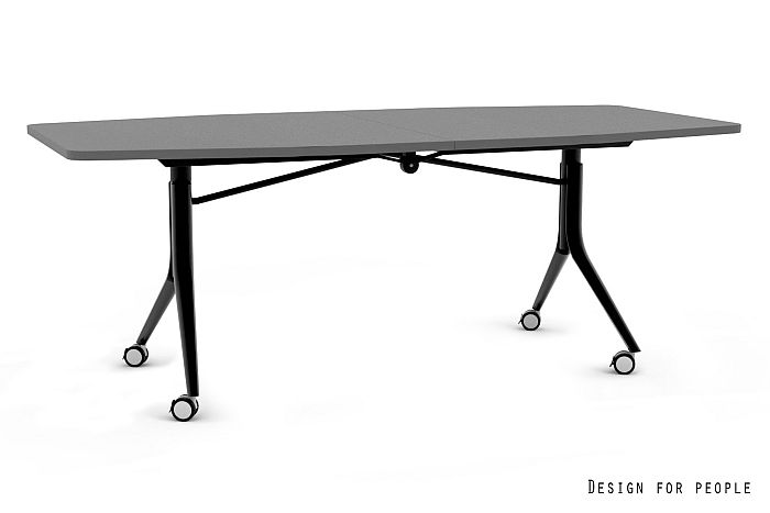 CARL TABLE - CZARNY - STELAŻ I BLAT - 200X100 CM - YZ-13 ANTRACYT