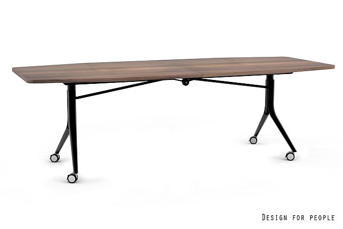 CARL TABLE - CZARNY - STELAŻ I BLAT - 240X100 CM - YZ-17 WALNUT