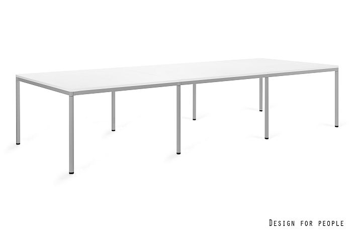 NOBE WORKSTATION 6 - GREY FRAME, 3X TOP 120X140 CM - YZ-02 WHITE