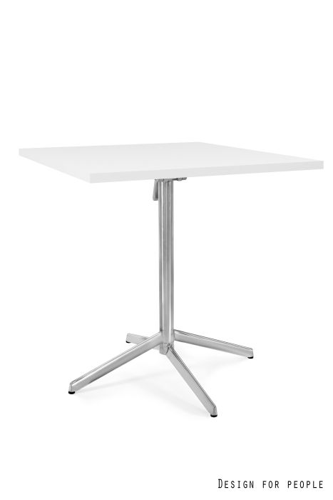 NEXUS - ESTRUCTURA DE ACERO INOXIDABLE, TABLERO 80X80 CM - YZ-02 BLANCO