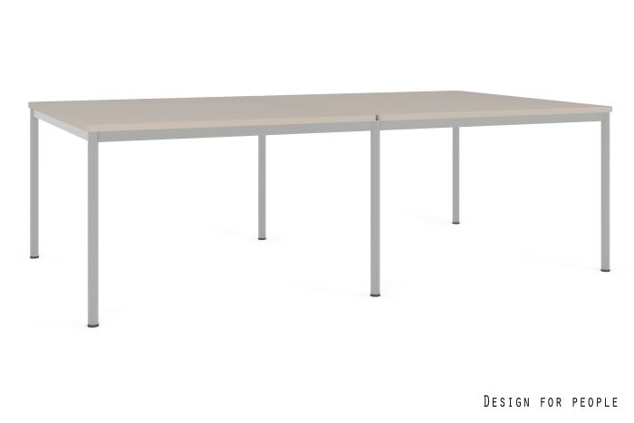 NOBE WORKSTATION 4 - GREY FRAME, 2X TOP 120X140 CM - YZ-14 BEIGE